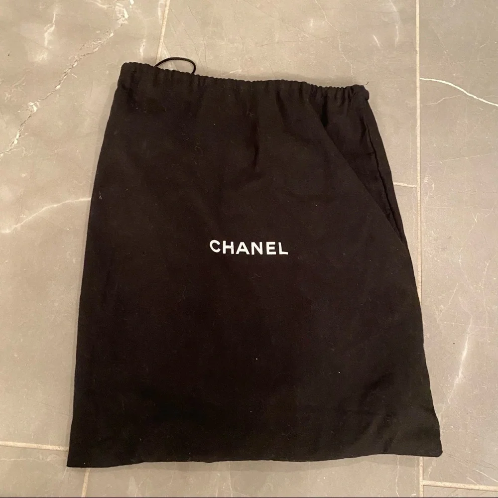 CHANEL Black Leather Fringe Handbag